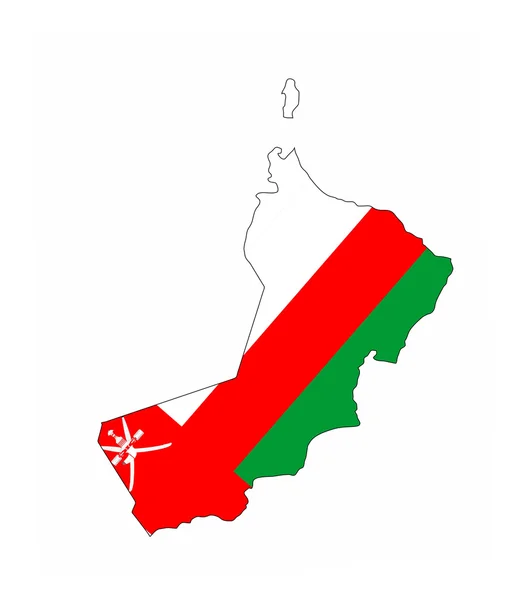 Mapa vlajka Ománu — Stock fotografie