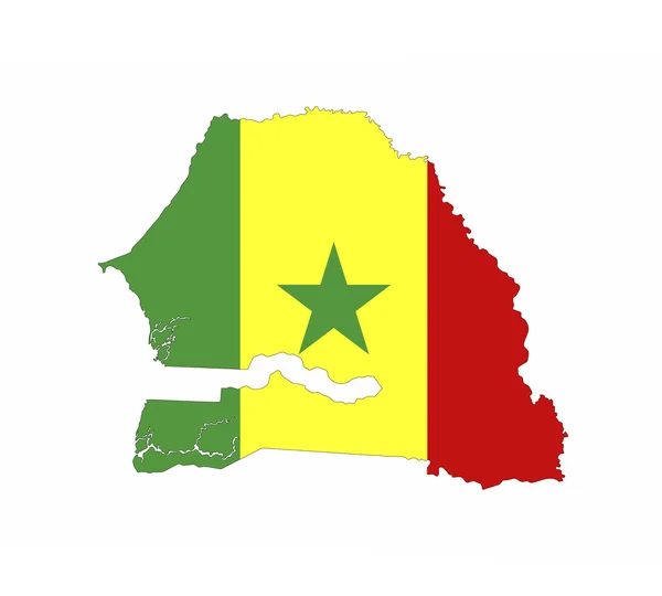 Mapa de la bandera senegal —  Fotos de Stock