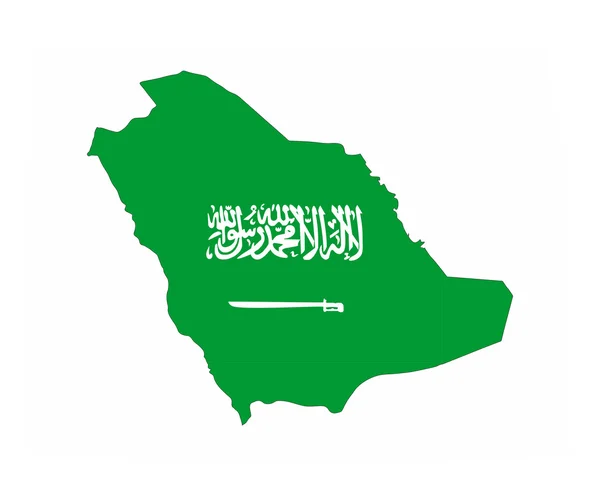 Saudiarabien flagga karta — Stockfoto