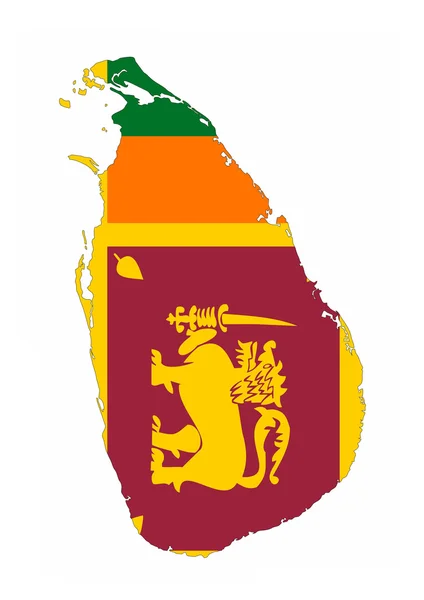 Srí Lanka vlajku mapa — Stock fotografie