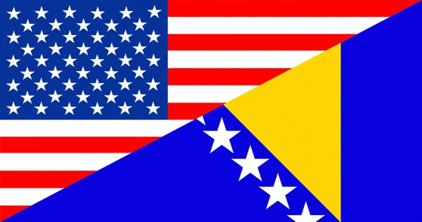 Etats-Unis Bosnie-Herzégovine drapeau — Photo
