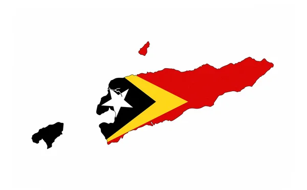 Mapa de la bandera de Timor Oriental —  Fotos de Stock