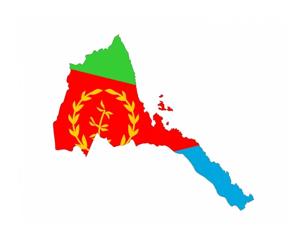 Eritrea vlag kaart — Stockfoto