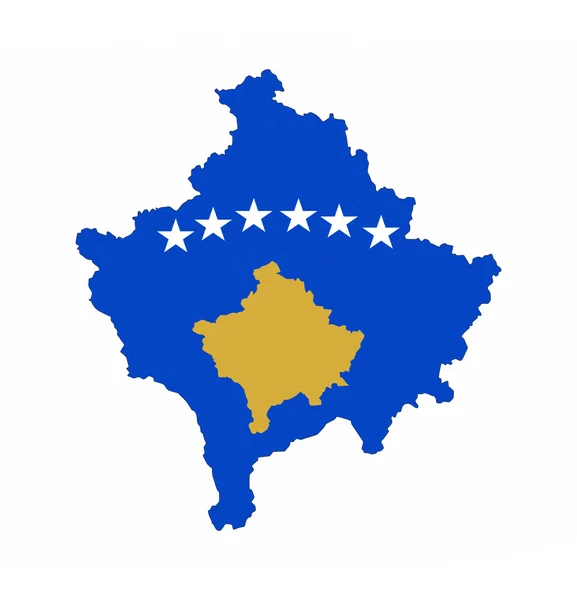 Mapa de la bandera de kosovo —  Fotos de Stock