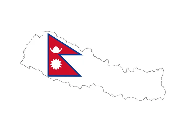 Nepal flag map — Stock Photo, Image