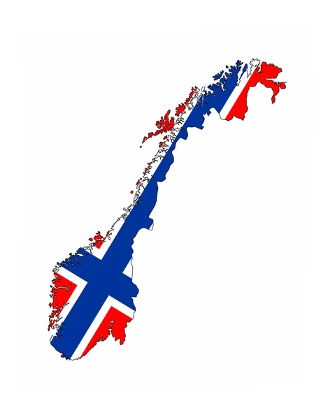 Mapa de la bandera norway —  Fotos de Stock