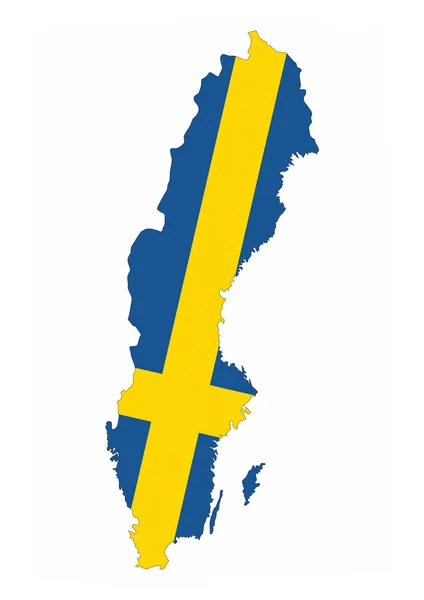 Sweden flag map — Stock Photo, Image