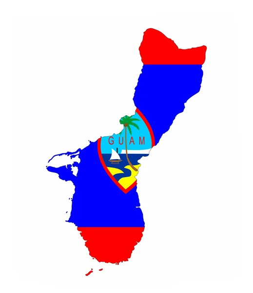 グアムの旗の地図 — ストック写真