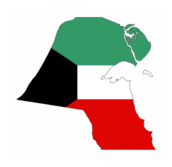 Kuwait Flagge Karte — Stockfoto