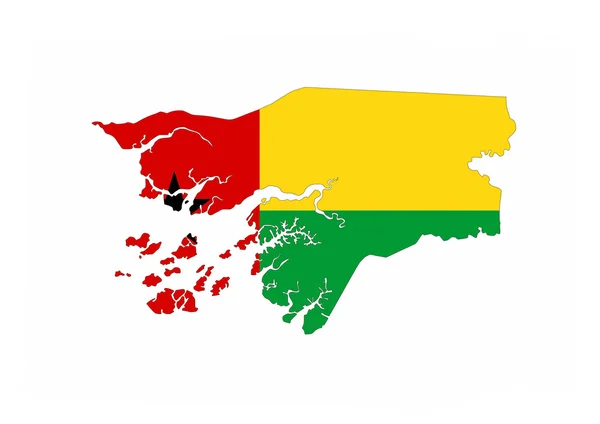 Vlag van Guinee-Bissau kaart — Stockfoto