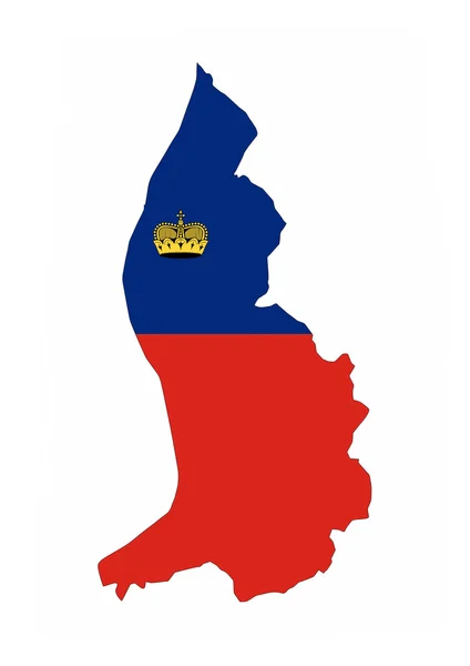 Carte du drapeau Liechtenstein — Photo