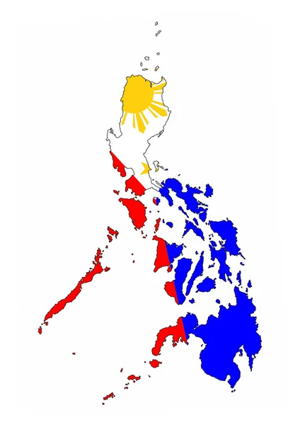Mapa Filipín vlajka — Stock fotografie