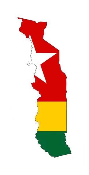 Togo bayrak harita — Stok fotoğraf