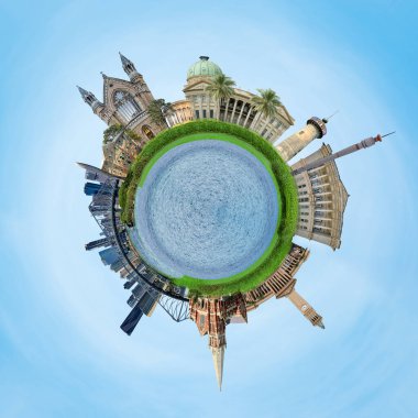 Brisbane şehri Avustralya küçük gezegen çizimi