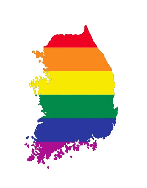Corée du Sud carte gay du pays — Photo