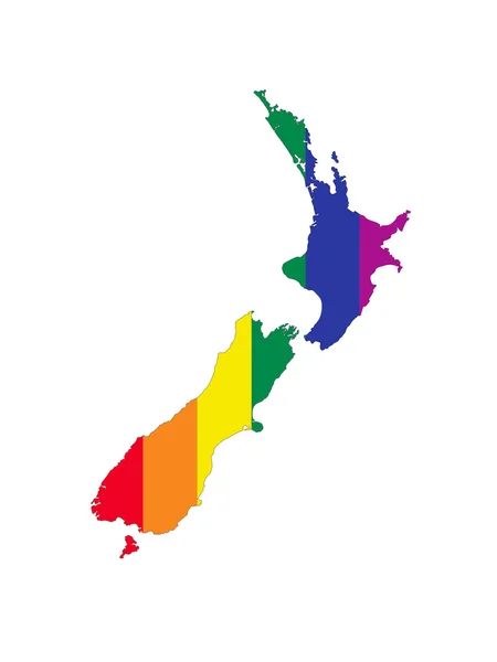 Nuevo mapa gay de Zealand — Foto de Stock