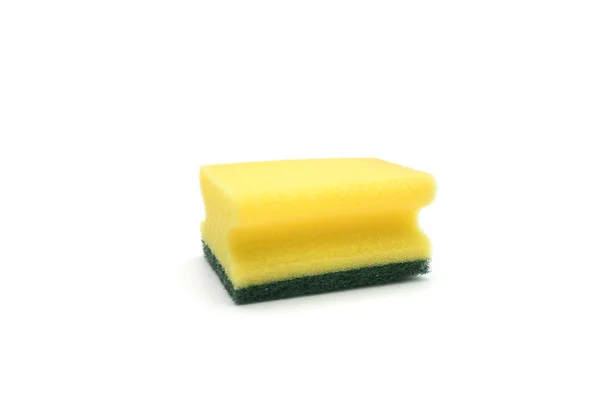Yellow dishwashing sponge — Stock Photo, Image