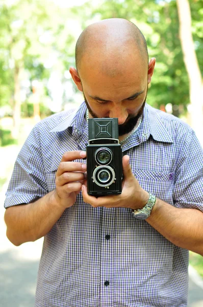 Εκλεκτής ποιότητας φωτογραφική μηχανή φωτογράφος — Φωτογραφία Αρχείου