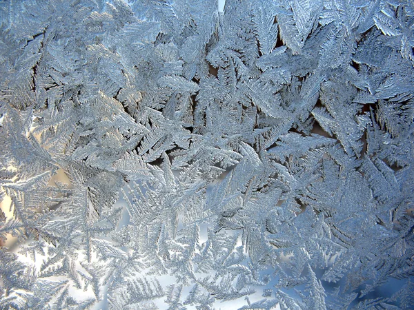 Janela de inverno congelada — Fotografia de Stock