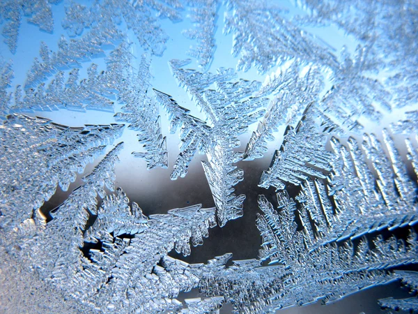Fenêtre d'hiver gelée — Photo