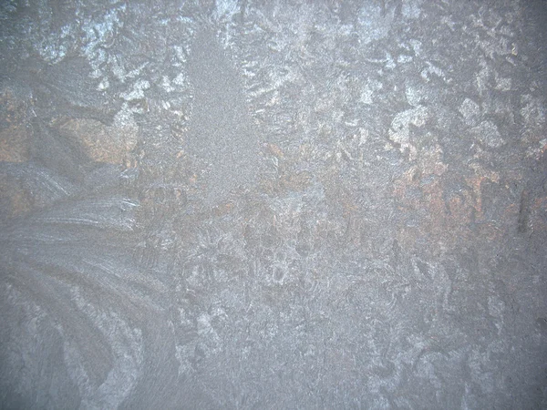 Frosty pattern on winter window — Stock Photo, Image