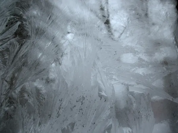 Frosty pattern on winter window — Stock Photo, Image