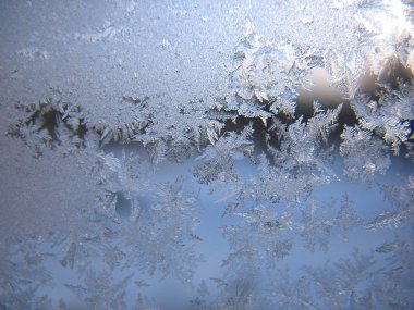 Kış penceresinde soğuk desen