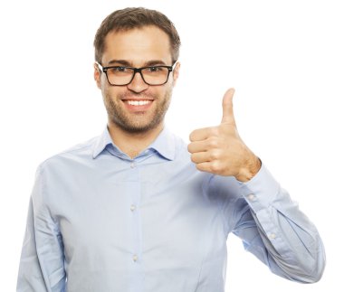 iş adam adam başparmak yukarı