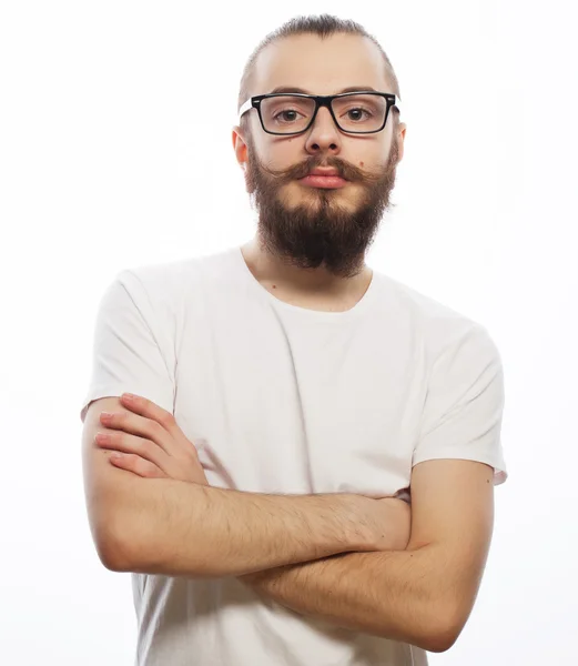 Joven barbudo hipster hombre — Foto de Stock