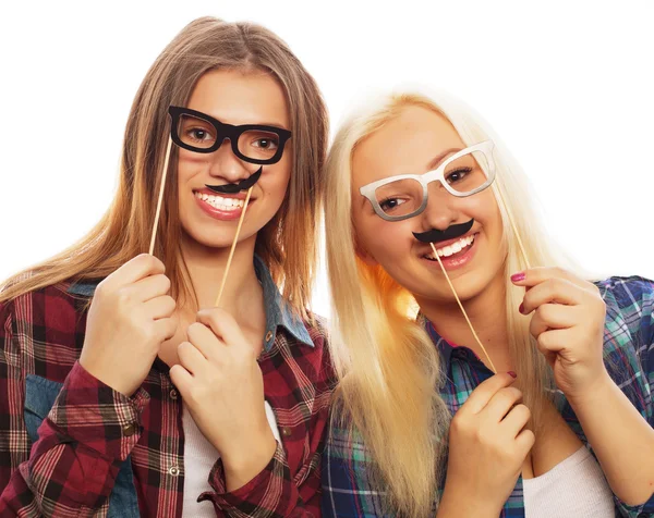 Two stylish sexy hipster girls — Stock Photo, Image