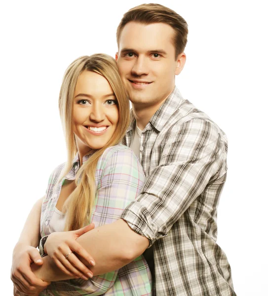 Szép boldog pár átölelve — Stock Fotó