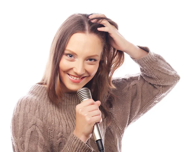 Menina cantando feliz — Fotografia de Stock