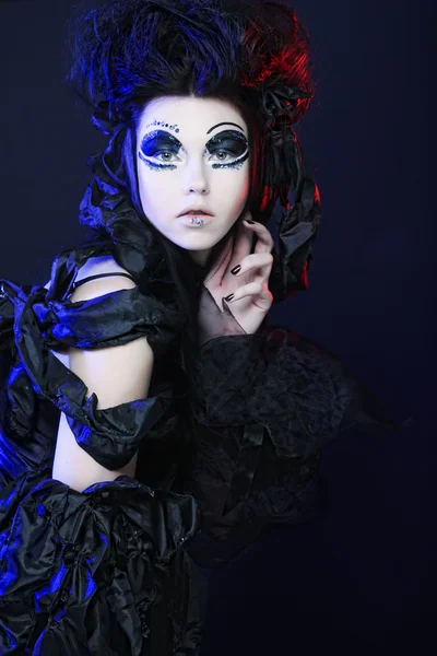 Dark Beautiful Gothic Princess. — Stock Photo, Image