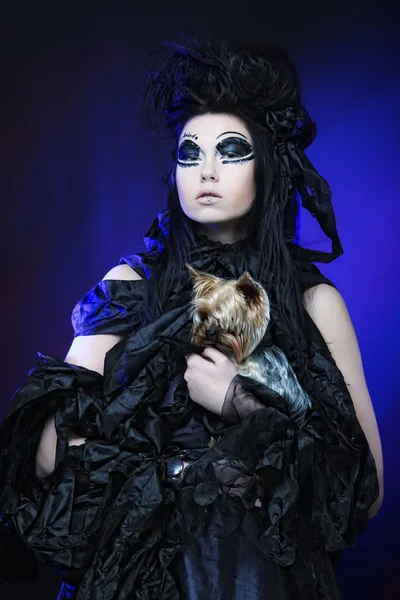 Dark Beautiful księżniczka gotycka. Halloween party. — Zdjęcie stockowe