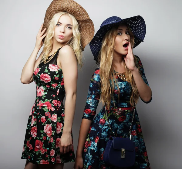 Two stylish sexy girls best friends — Stock Photo, Image