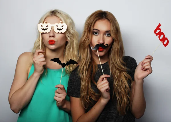 Two stylish sexy hipster girls  ready for party — Stock Photo, Image