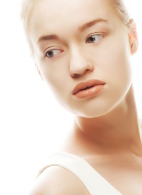 güzel bir kadın yüzü temiz bir cilt