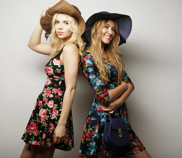 Two stylish sexy girls best friends — Stock Photo, Image