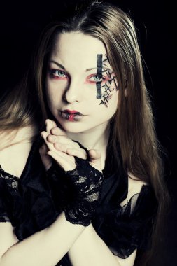 Yaratıcı yüz-sanat olan kadın