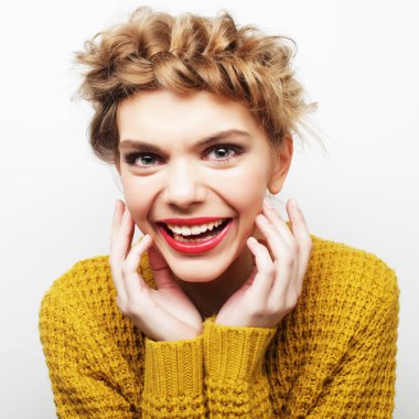 kadın saç stili portre.