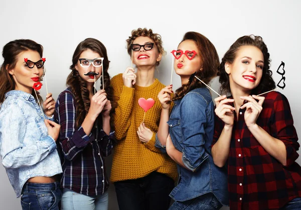 Hipster dívky nejlepší přátelé připraven pro stranu — Stock fotografie