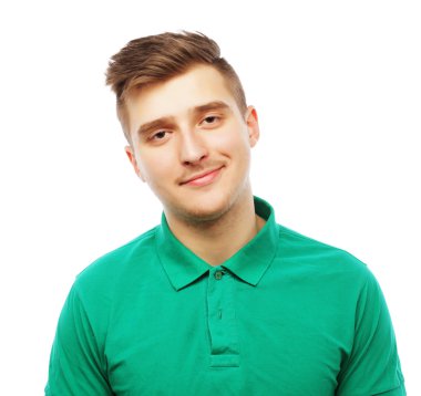 yakışıklı adam boş yeşil t-shirt