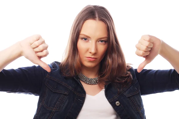 Beautiful young surprised woman. — Stock Photo, Image