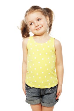 küçük kız beyaz izole