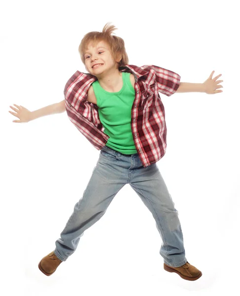 Little boy jumping — Stock Photo, Image