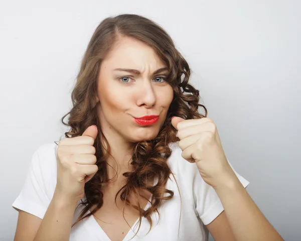 Schöne junge Frau überrascht. — Stockfoto