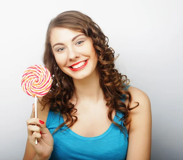 Young sexual woman with  lollipop — Stock Photo, Image