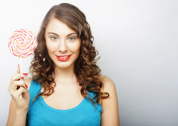 Young sexual woman with  lollipop — Stock Photo, Image