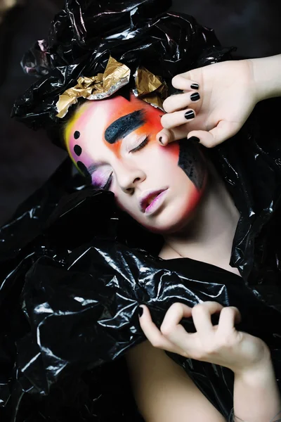 Heldere creatieve Make-up. Mooie dames gezicht — Stockfoto