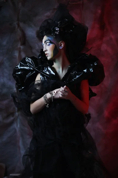 Dark Beautiful Gothic Princess.Halloween κόμμα. — Φωτογραφία Αρχείου